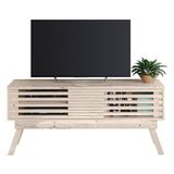 Rack Para Sala Bancada Para Tv Até 65 Polegadas Frizz 1.5 2 Portas Cor Calacata E Off White - Madetec Móveis