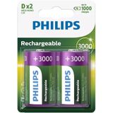 Pilha Recarregável Philips Grande D 02 Unidades 1.2v +3000