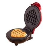 Mini Máquina Waffles Coração Prática Antiaderente Elétrica