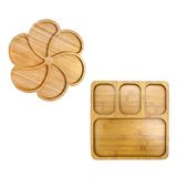 Kit 2 Petisqueiras Bambu Mdf Gamelas Aperitivo 10 Divisórias