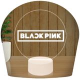 Luminária Led 3d Black Pink Abajur - Base Branca