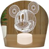 Luminária Led 3d Mickey Abajur - Base Branca