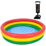 Piscina Infantil Inflável Colorida 395l Mais Bomba 29cm