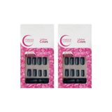 Unhas Postiças Fhaces Colors Indigo Blue 28un - Kit C/2un