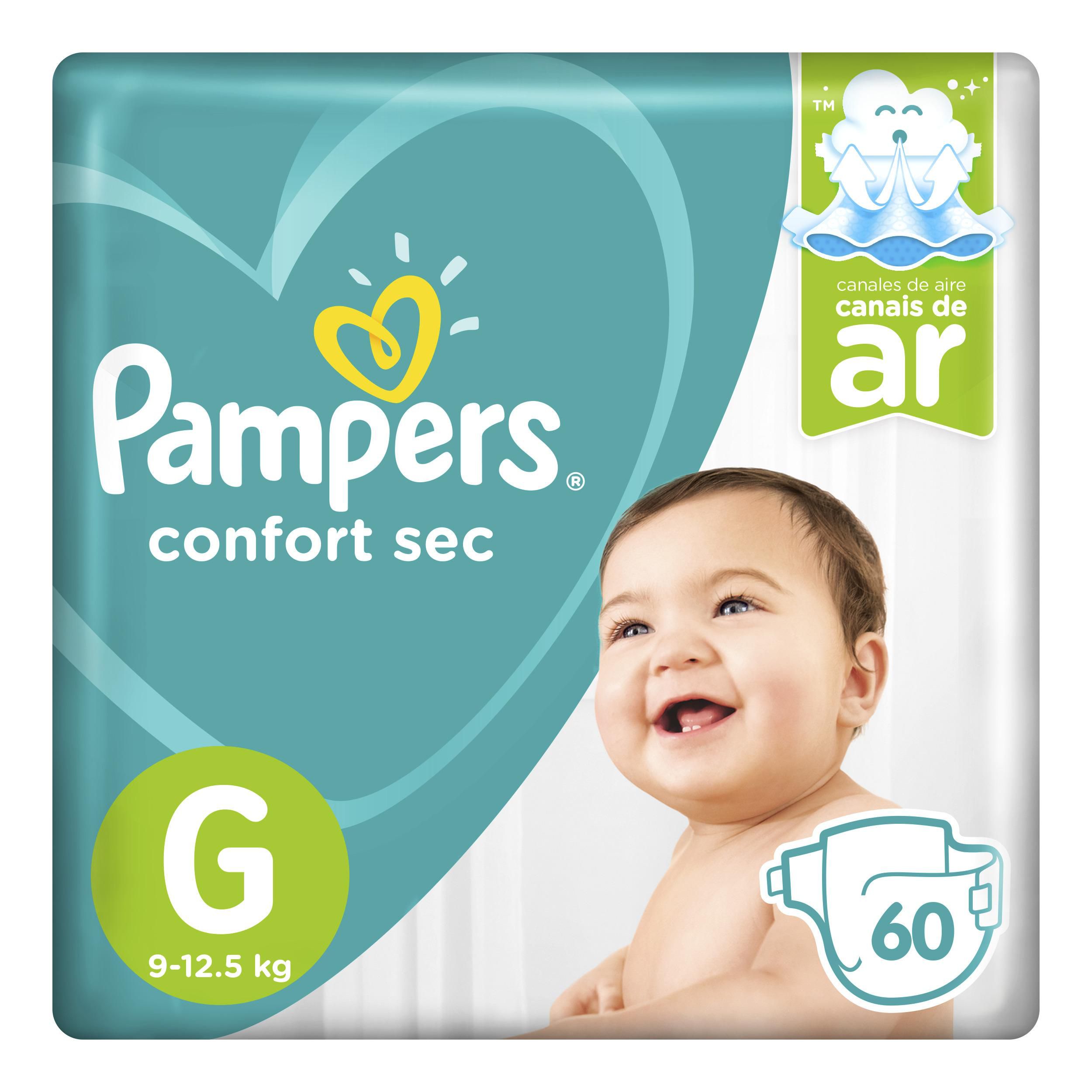 Fraldas Pampers Confort Sec G 60 Unidades