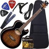 Kit Violão Eletroacústico Completo Gl36 Yellow Burst Eagle