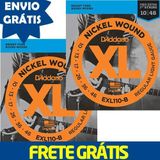 Kit 2 Encordoamento Guitarra D&#39;addario Exl110