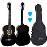 Kit Violão Estudo Acústico Nylon N14 Bk Preto Start Giannini