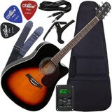 Kit Violão Eletroacústico Capotraste Gf1r 3ts Giannini O F F
