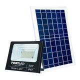 Refletor Com Painel Solar 50w Fortled