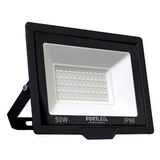 Refletor Slim 50w Luz Amarela 3000k Fortled