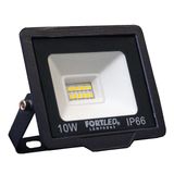 Refletor Slim 10w Luz Amarela 3000k Fortled