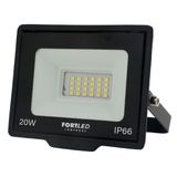 Refletor Led 20w Luz Amarela 3000k Fortled