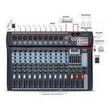 Mesa De Som Bluetooth Usb Mixer Mp3 12 Canais Tyt012