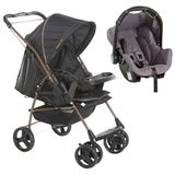 Carrinho Milano Rev Ii Preto Cobre E Bebê Conforto Galzerano