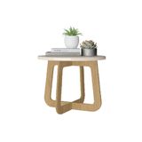 Mesa De Centro Redonda Artely Jasmin 4551 Pintura Texturizada Off White/carvalho