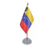 Bandeira Mesa Dupla Face Venezuela Mastro 29 Cm Alt Cetim