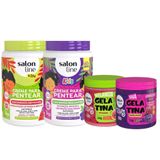 Kit Creme + Gelatina Salon Line Melancia + Uva Com 4