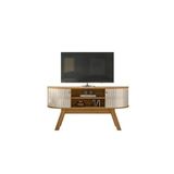 Rack Bancada Atlanta Para Tv 55 Polegadas Cor Naturale Off White - Madetec