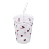 Copo Lyor Ladybug De Vidro Com Tampa E Canudo 360ml