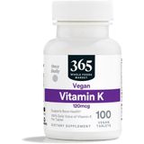 Vitamina K2 120mcg 365 Whole Foods 100 Tabletes Importado