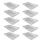 10 Formas Assadeiras Lisa 0,6mm Pão Doce Alumínio 58x70x3,5