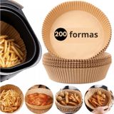 Kit 200 Formas Forro Papel Airfryer Fritadeira Descartável