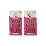 Unhas Postiças Fhaces Colors Rosa Fucsia U3090 - Kit C/2un