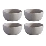 Conjunto 4 Pratos Fundo Sopa Cerâmica 611ml Concreto Cinza