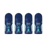 Desodorante Roll-on Nivea 50ml Masc Dry Fresh - Kit Com 4un