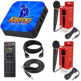 Karaoke Box Azul +2 Microfones +de 1000 Música Com Pontuação