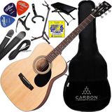 Kit Violão Cort Af510edx Op Folk Afinador Open Pore Natural