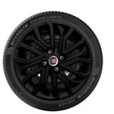 1x Calota Punto Idea Siena Aro 15 Preto Logo Aluminio 296cp