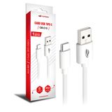 Cabo Usb C3tech, Usb 2.0 X Usb Tipo C, 1 Metro, 3a, Branco - Cb-c10wh