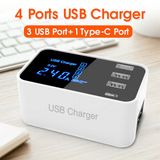 Carregador De Porta Usb Carregador 3usb Tipo C Lcd Display Charger 100