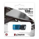 Unidade Flash Usb-c Kingston Datatraveler 80 M De 128 Gb  U