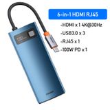 Baseus Usb C Hub Tipo Para Hdmi-compatível 3.0 Adaptad Azul6