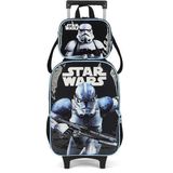 Kit Mochila De Rodinhas E Lancheira Luxcel Star Wars Azul