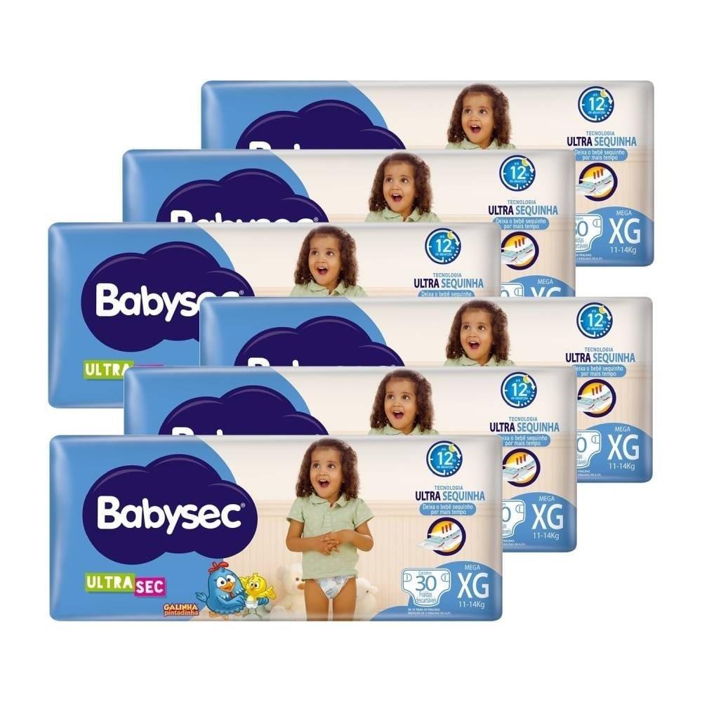 Fralda Descartável Babysec Ultra Mega Galinha Pintadinha Tamanho Xg - 6 Pacotes Com 30 Tiras