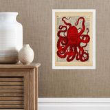 Quadro Casa De Praia- Polvo Vermelho 33x24cm