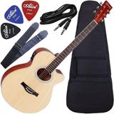 Kit Violão Folk Aço Gsf1r Giannini Nt Eletroacústico + Nota