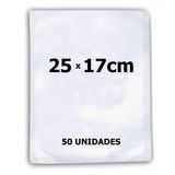50 Saco Plástico 25x17cm Embalagem Ranhuras Seladora A Vácuo