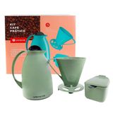 Kit Garrafa Termica Café Prático Açucareiro Colher E Suporte