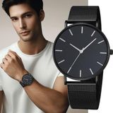 Relógio Minimalista Masculino Casual De Malha Quartzo