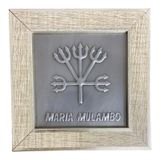 Quadro Maria Mulambo Madeira Carvalho E Metal 13 X13 Cm