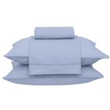 Jogo Cama King 4 Pcs 180 Fios Basic Percalle Azul 17
