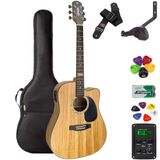 Violão Giannini Folk Aço Gf1d Natural Zebra (zw) + Kit2pi