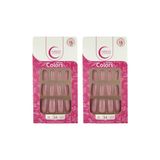 Unhas Postiças Fhaces Colors Rosa Flash Ref U3052- Kit C/2un