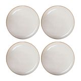 Conjunto 4 Pratos Sobremesa Cerâmica Caoba 21,2cm Bege