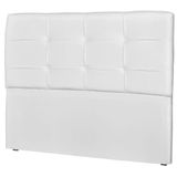 Cabeceira Quarto Casal Cama Box 140cm London Corino Branco